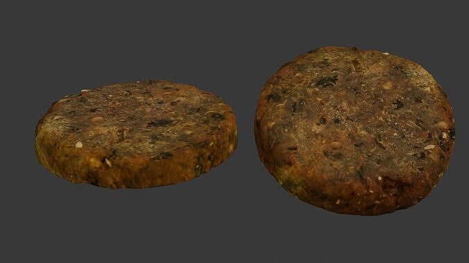 Veggie Burger Patty Scan Low-poly 3D model