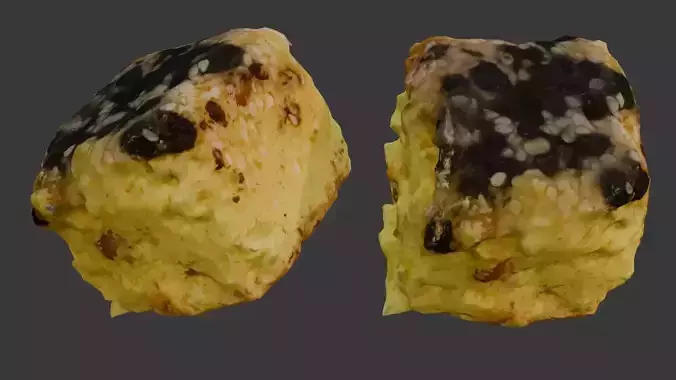 Burnt Cheese Cube Scan Low-poly 3D model