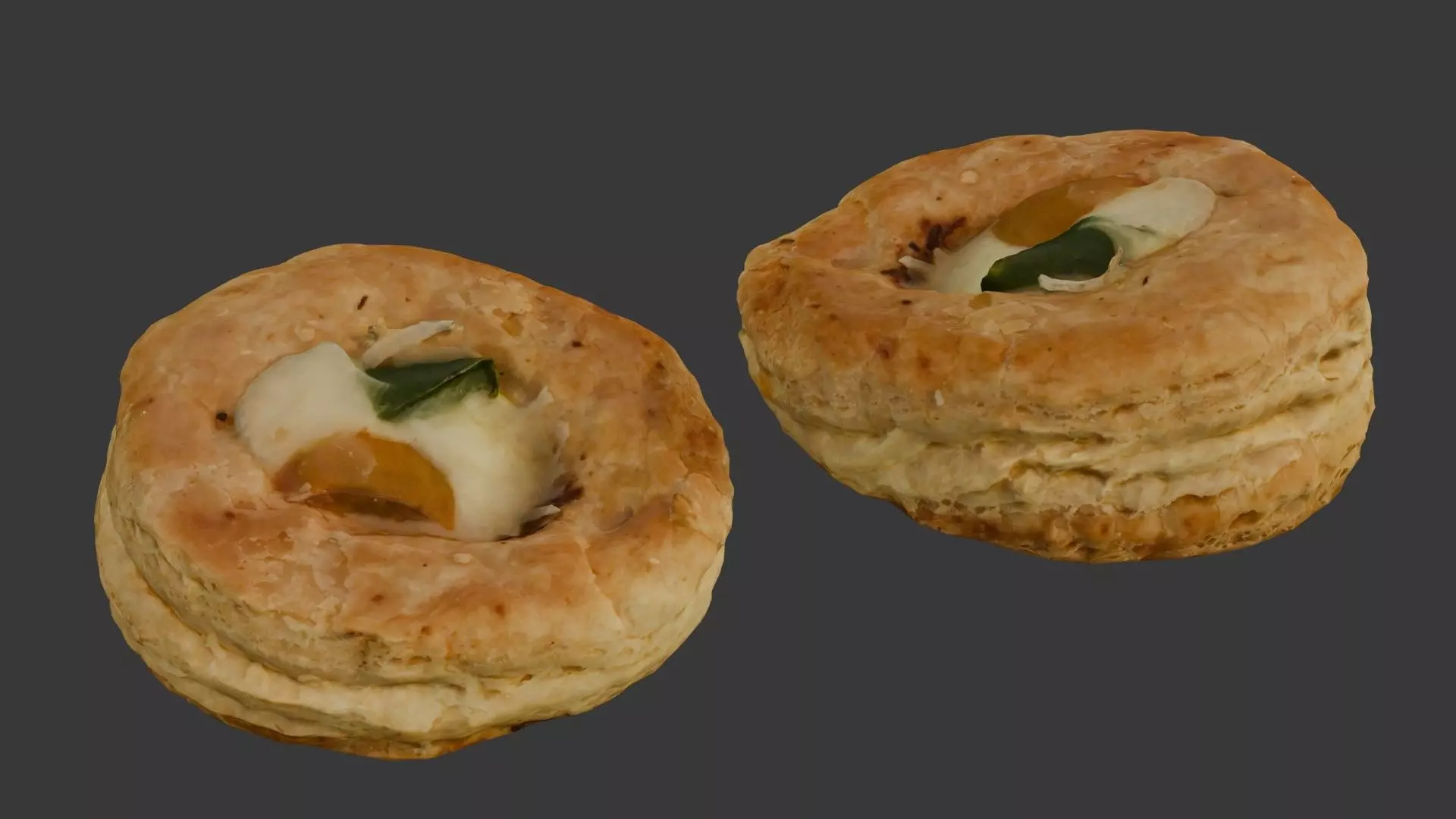 Stuffed Pastry Scan Low-poly 3D model