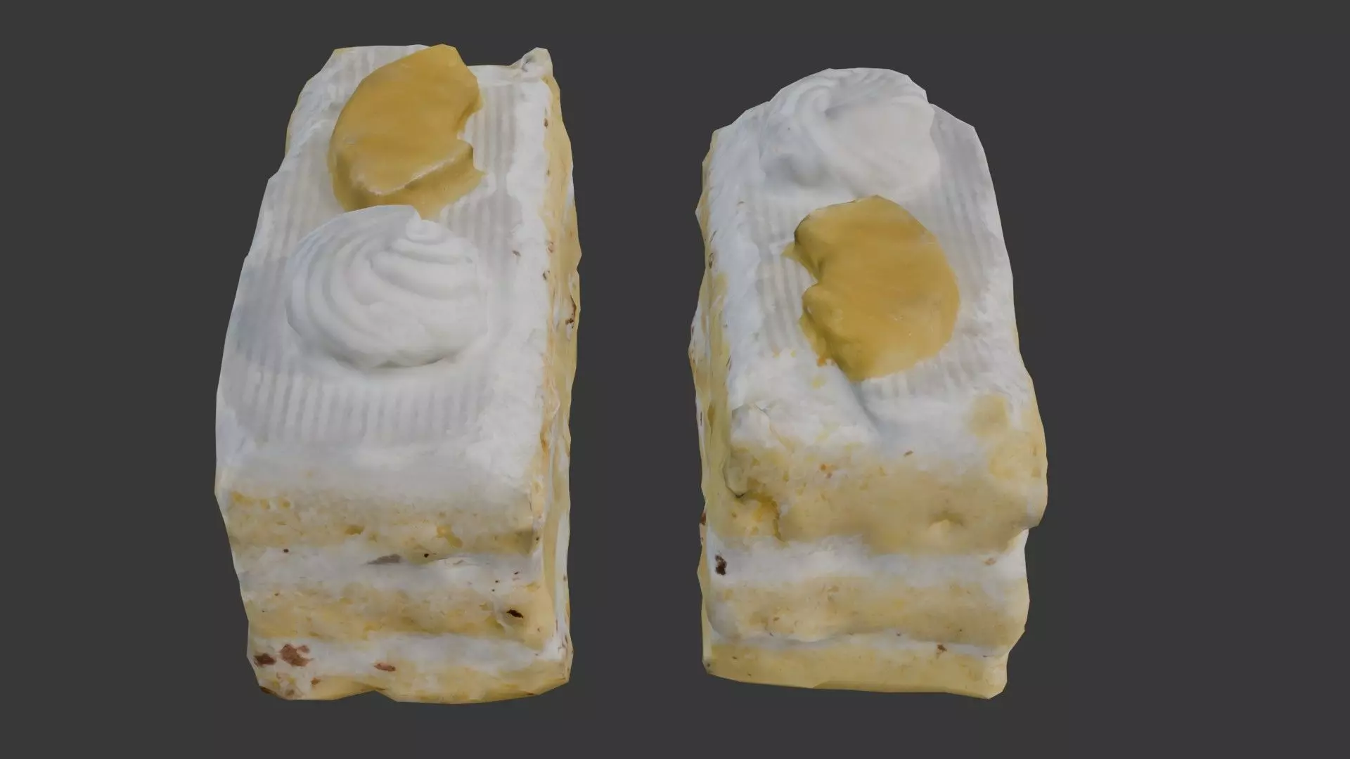 Layered Cream Cake Scan Low-poly 3D model_0