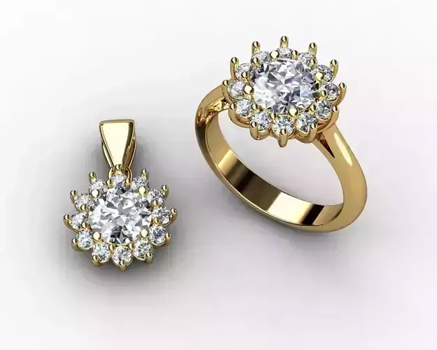Round Diamond Engagement Rings and Necklaces