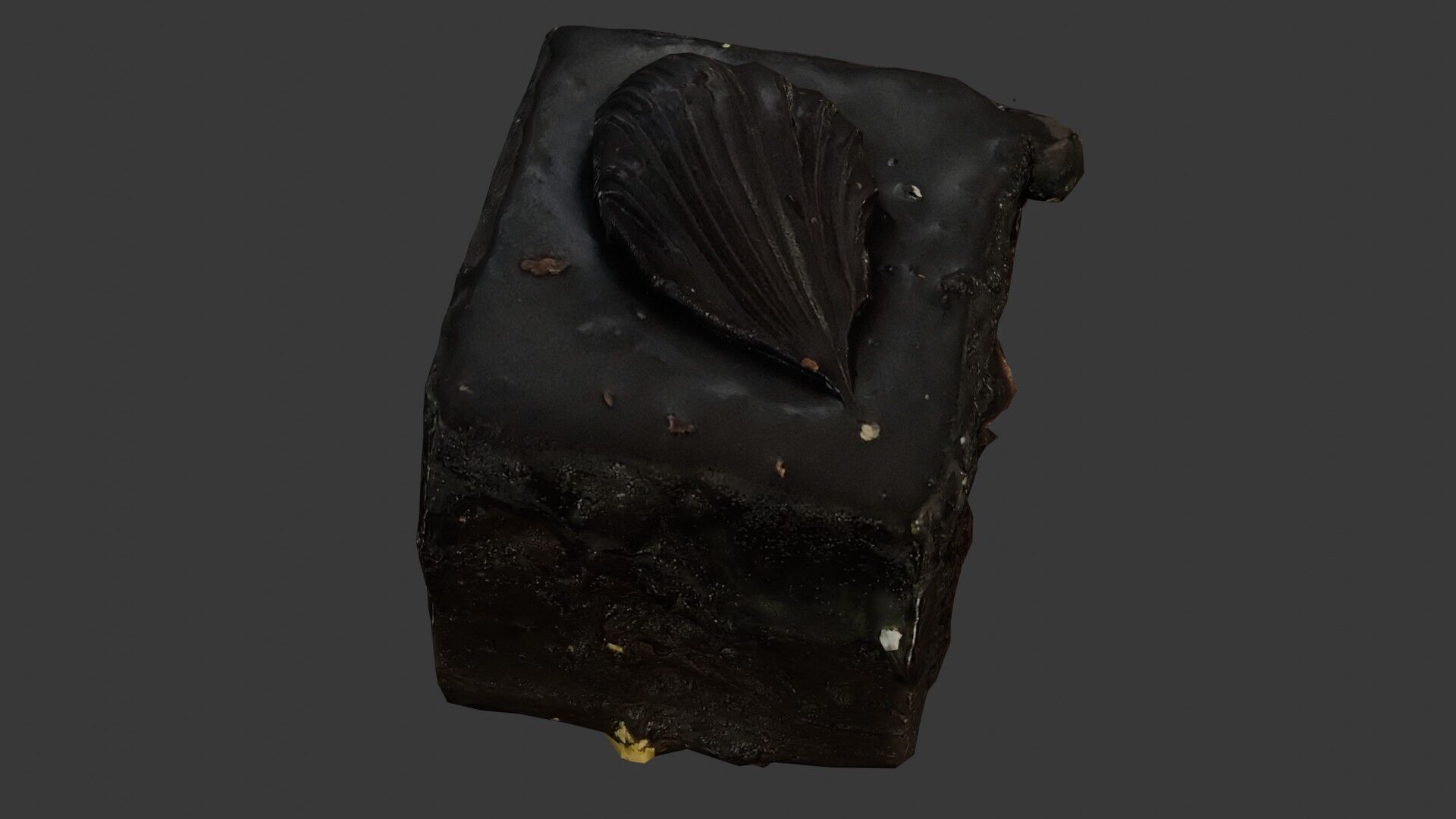 Dark Chocolate Pastry 3D Scan Low-poly 3D model_6