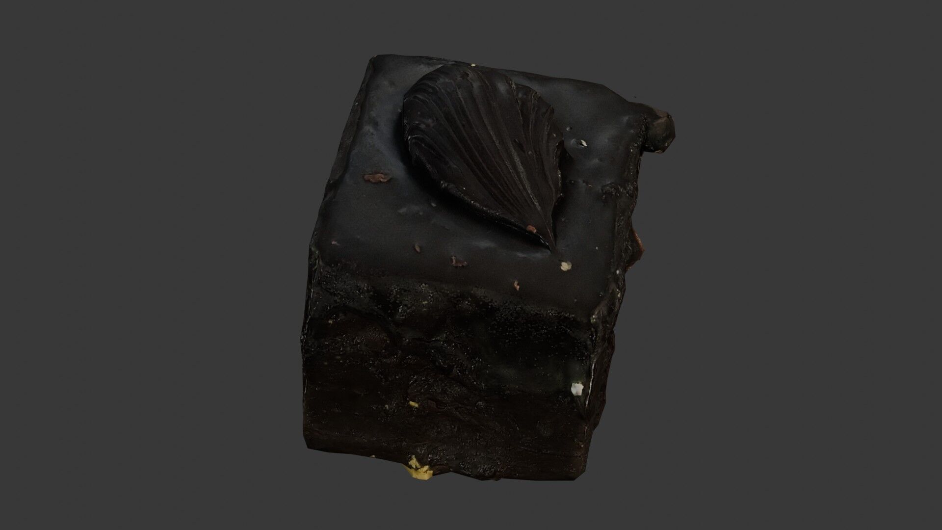 Dark Chocolate Pastry 3D Scan Low-poly 3D model_1