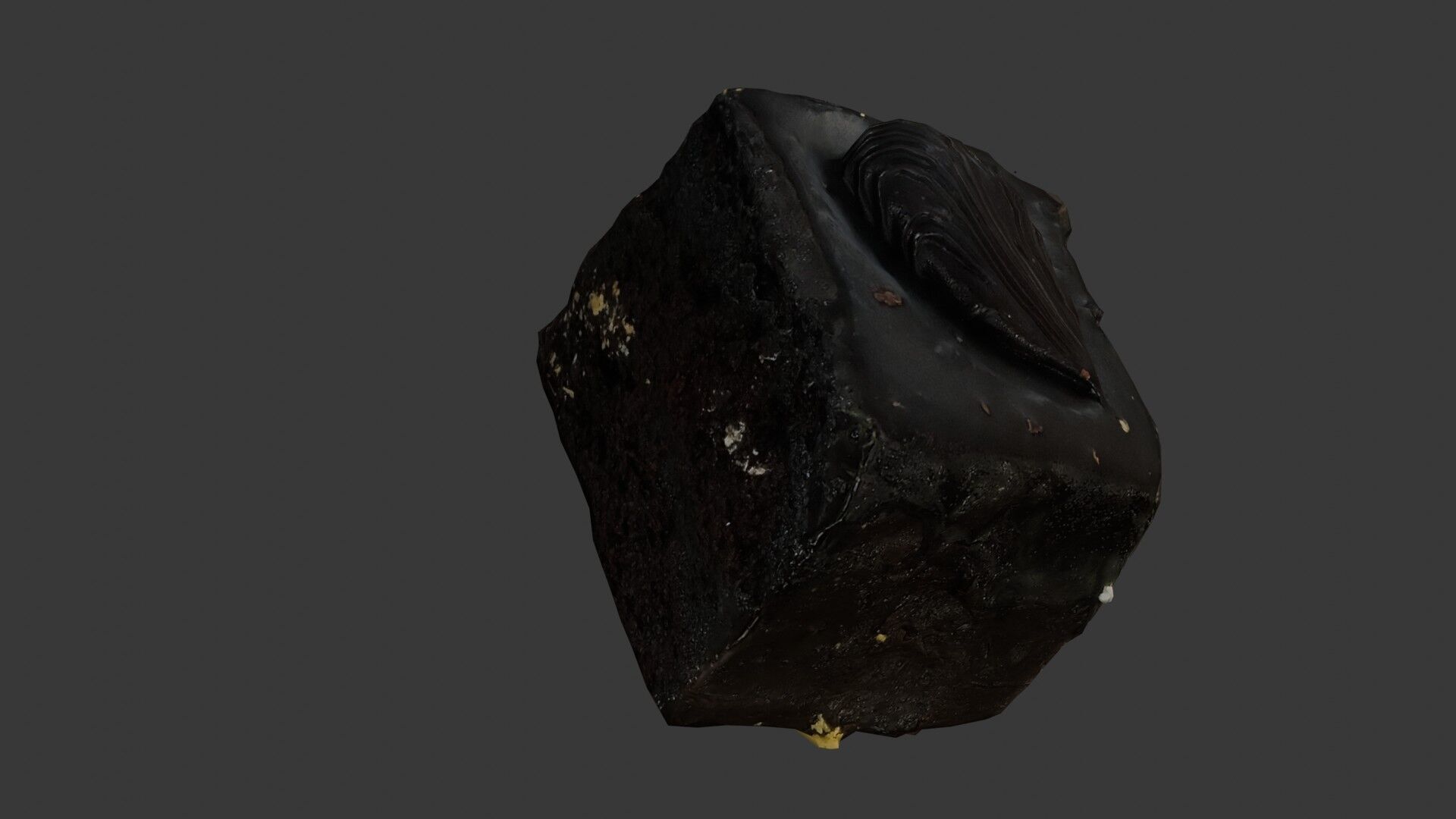 Dark Chocolate Pastry 3D Scan Low-poly 3D model_4