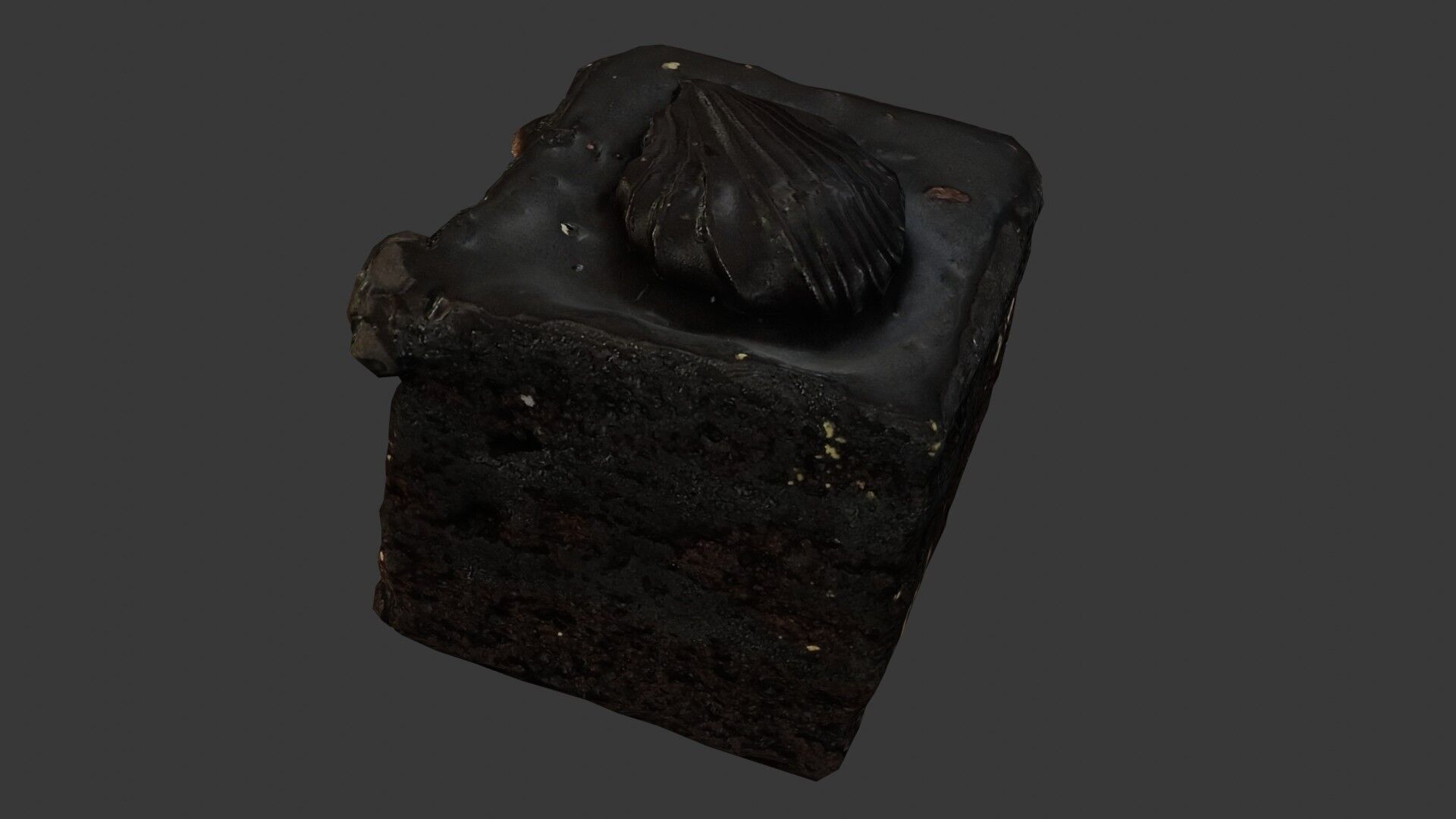Dark Chocolate Pastry 3D Scan Low-poly 3D model_7