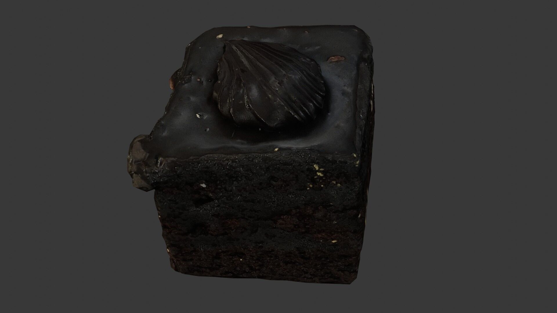 Dark Chocolate Pastry 3D Scan Low-poly 3D model_5