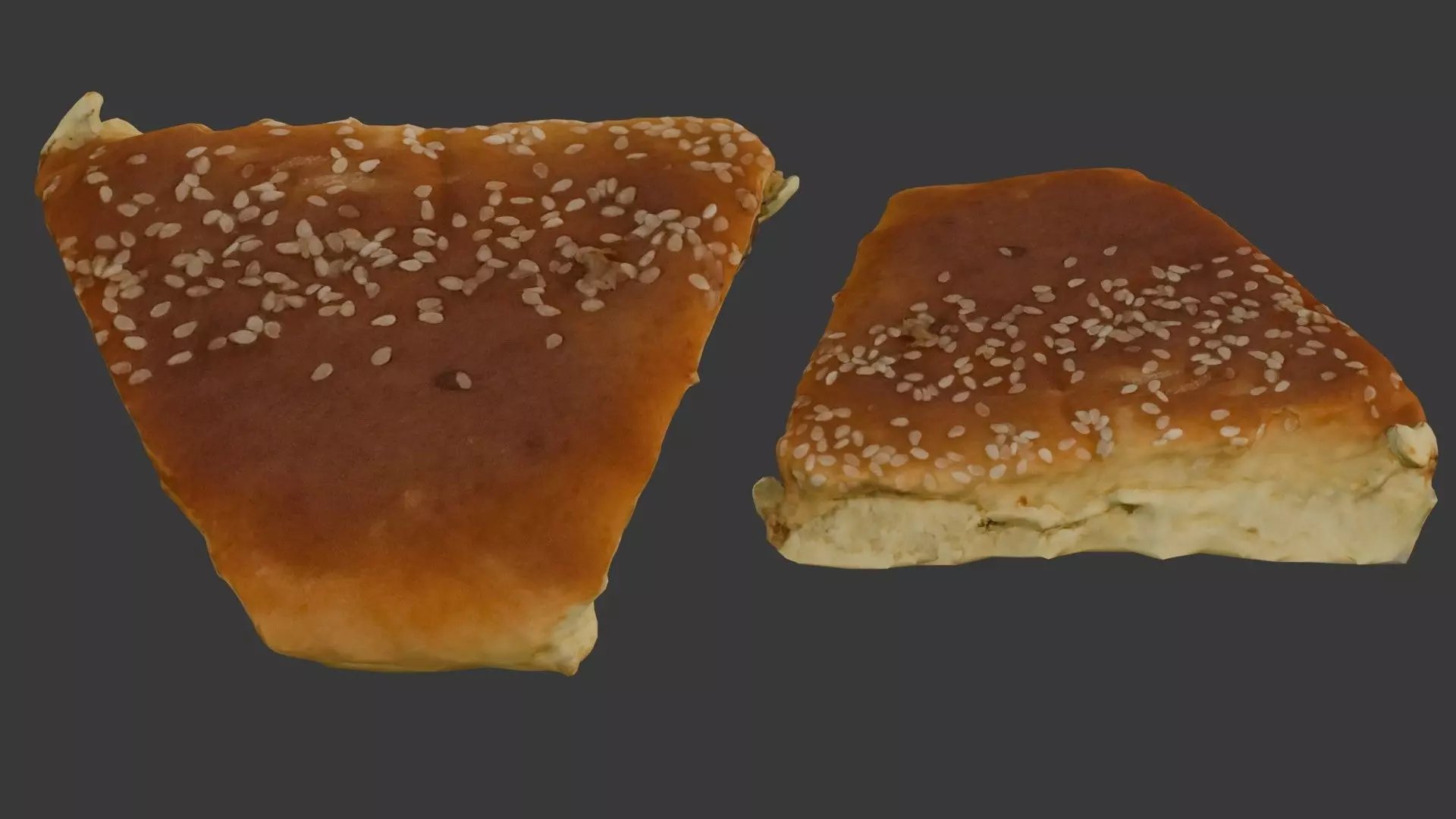 Sesame-Topped Pastry 3D Scan Low-poly 3D model