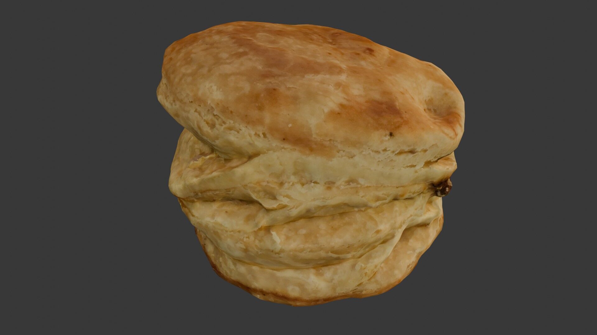 Buttermilk Biscuit 3D Scan Low-poly 3D model_4