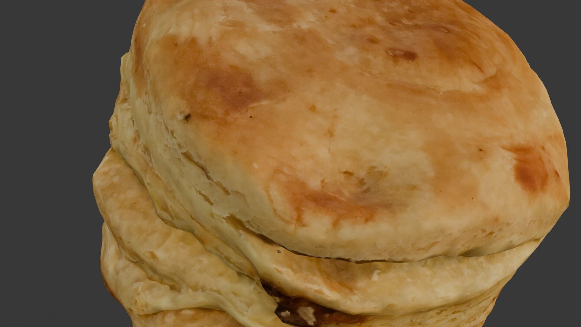 Buttermilk Biscuit 3D Scan Low-poly 3D model_3