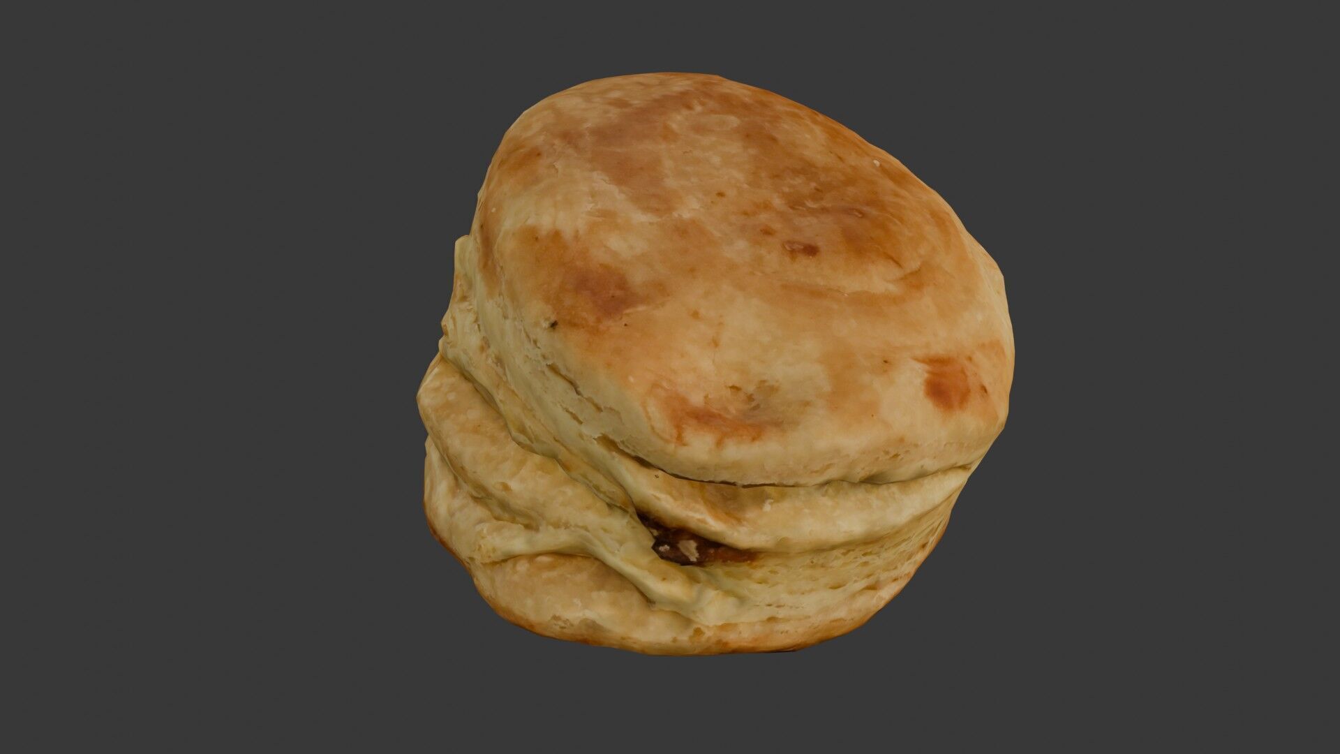Buttermilk Biscuit 3D Scan Low-poly 3D model_1