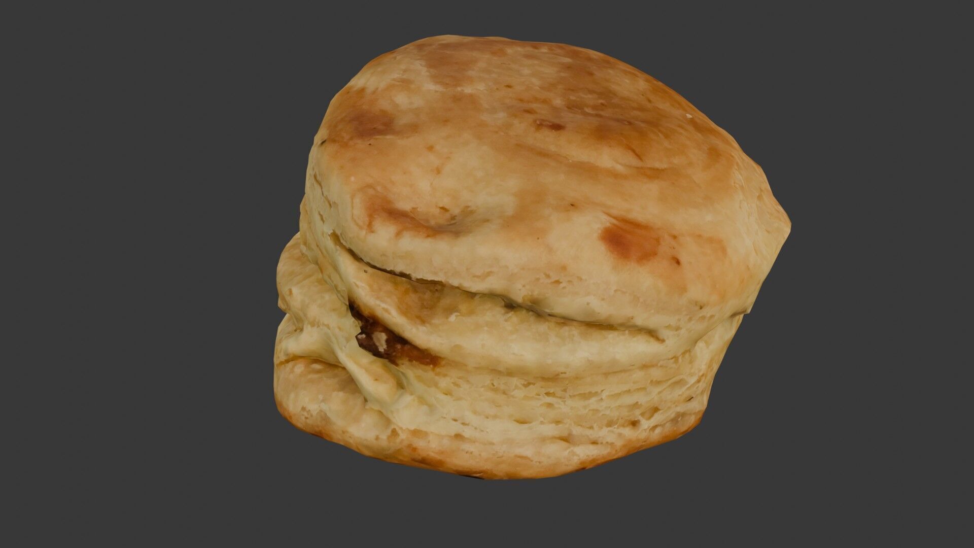 Buttermilk Biscuit 3D Scan Low-poly 3D model_7
