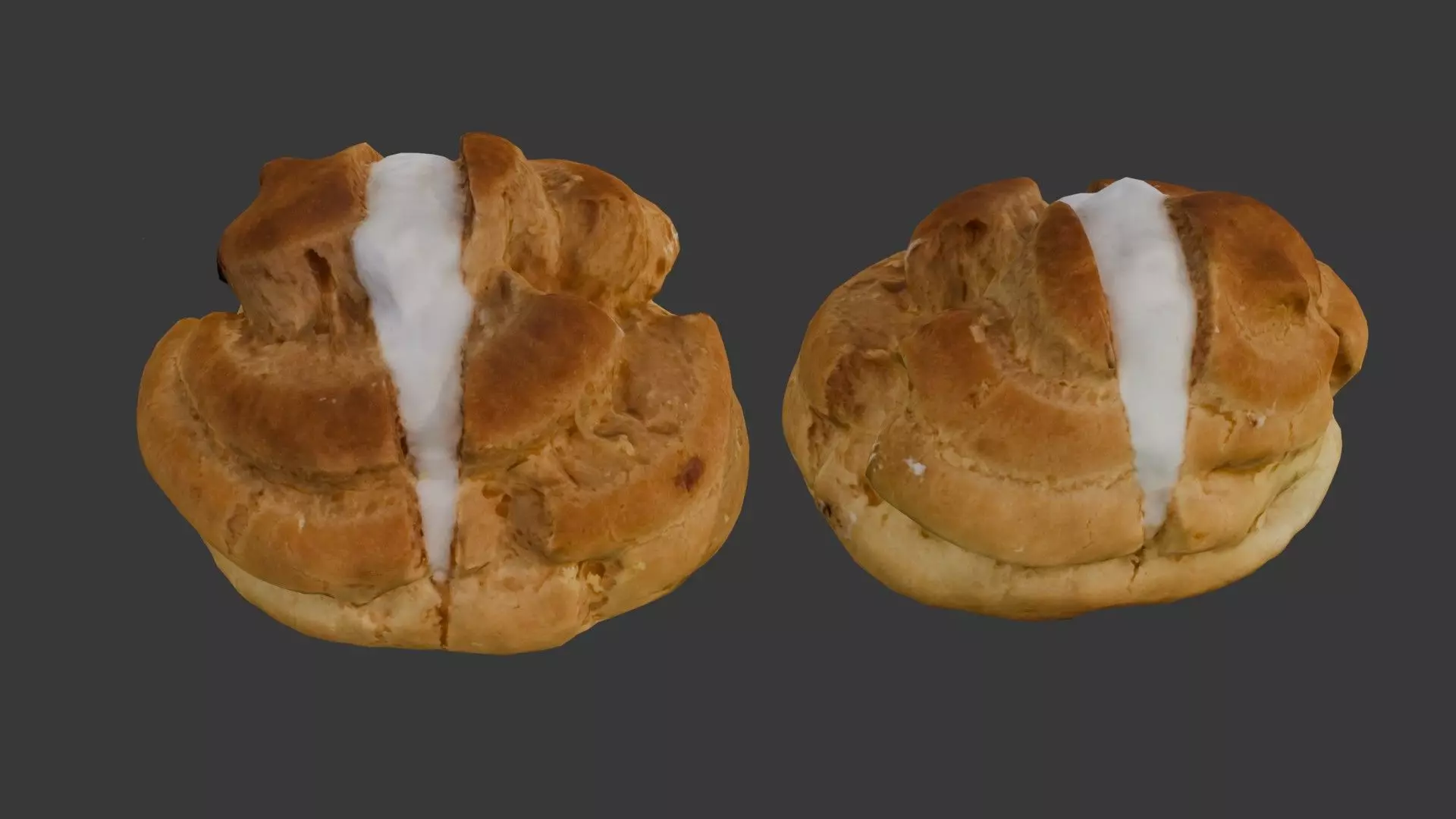 Iced Brioche Bun 3D Scan Low-poly 3D model