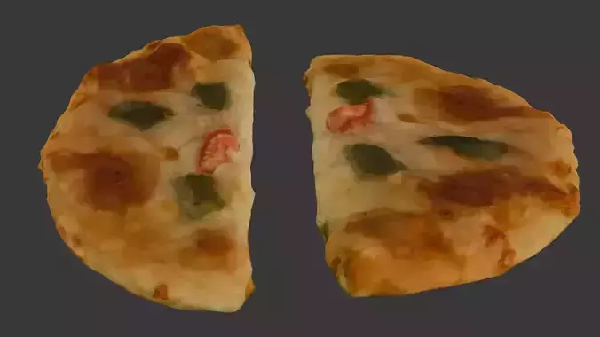 Realistic 3D Scan of Sliced Personal Pizza Low-poly 3D model