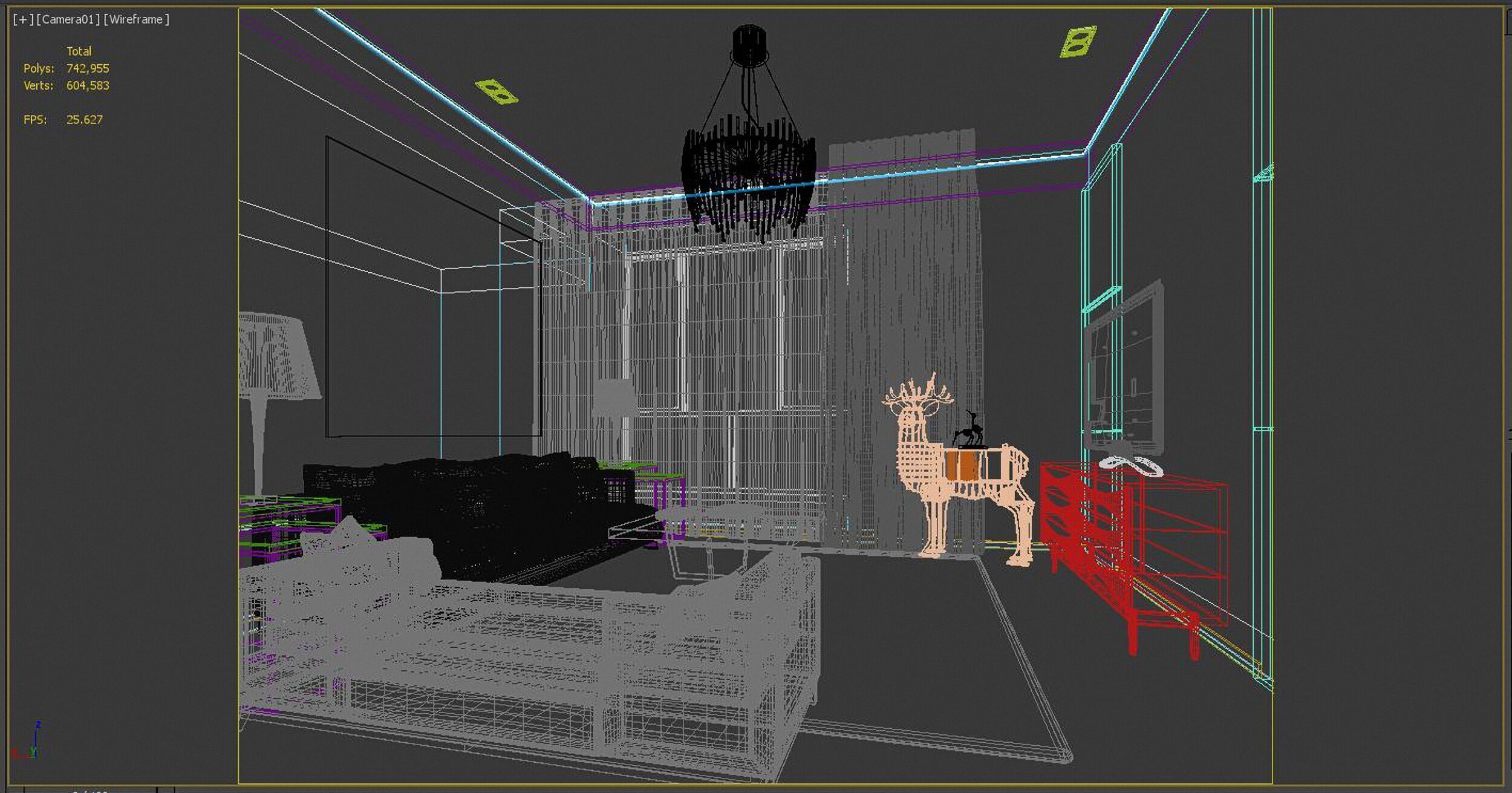 living room 3D model_2