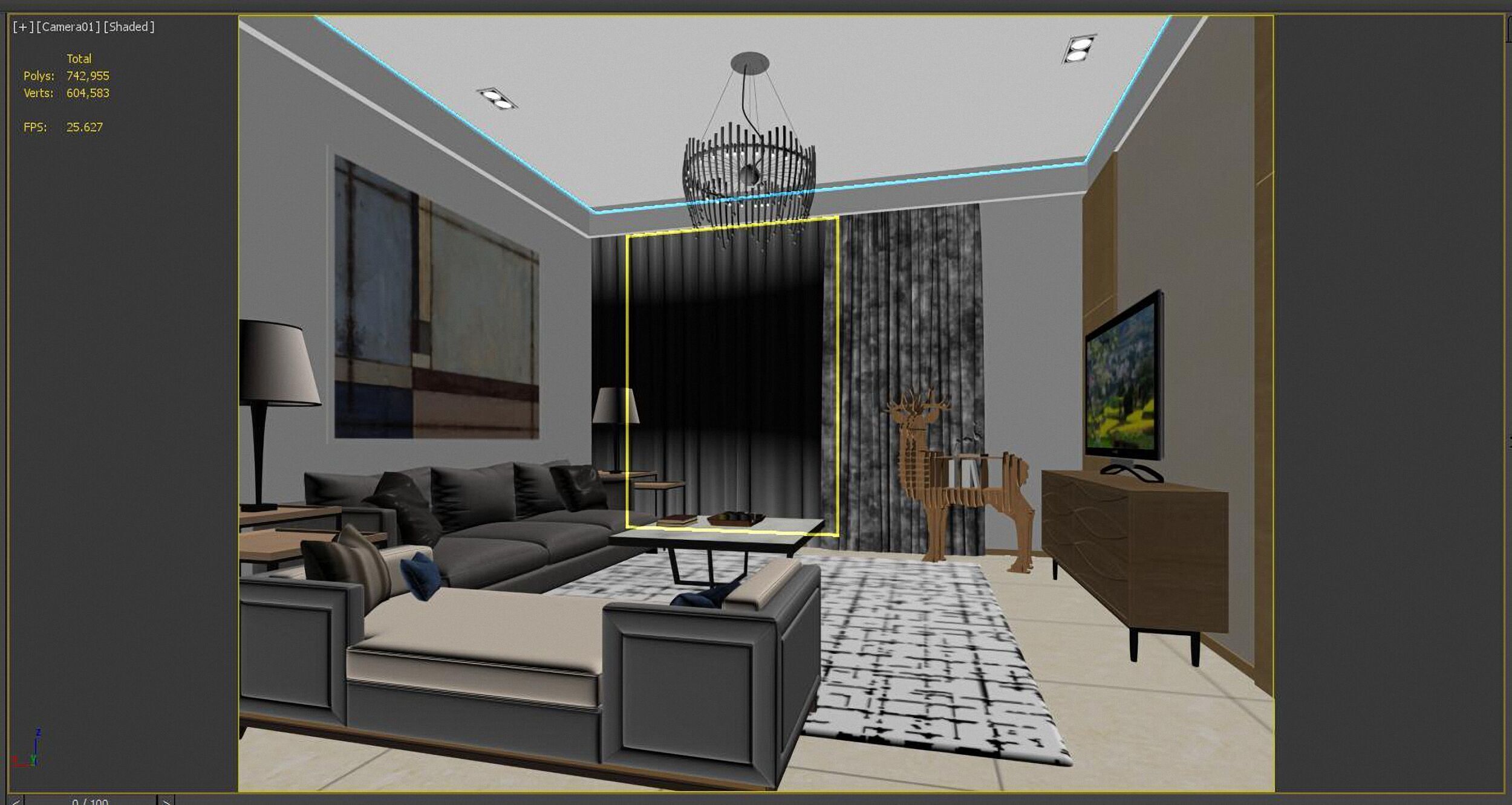 living room 3D model_1