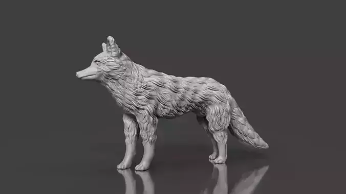 Red Fox Statue Cute Toy