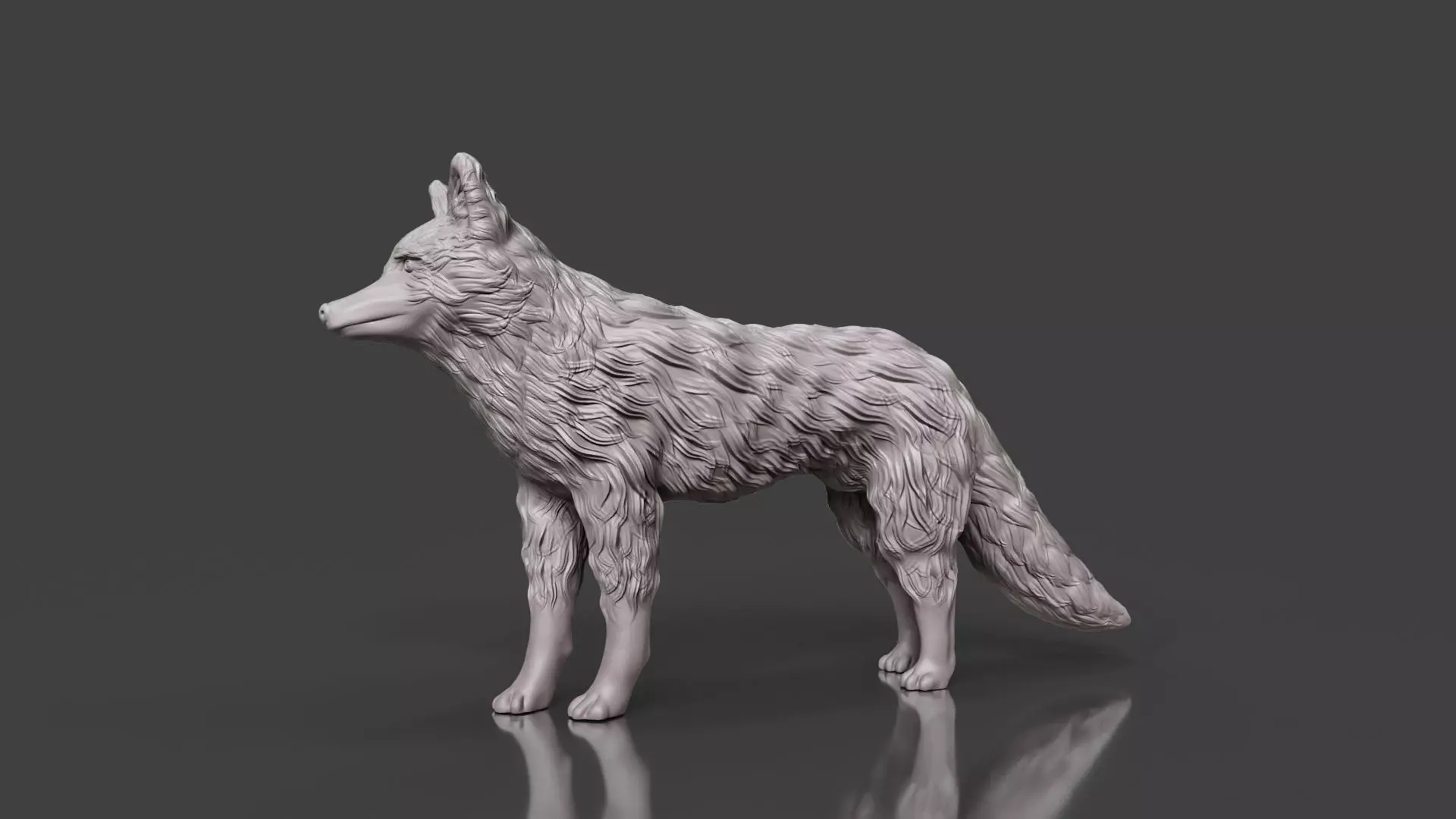 Red Fox Statue Cute Toy 3D print model_0