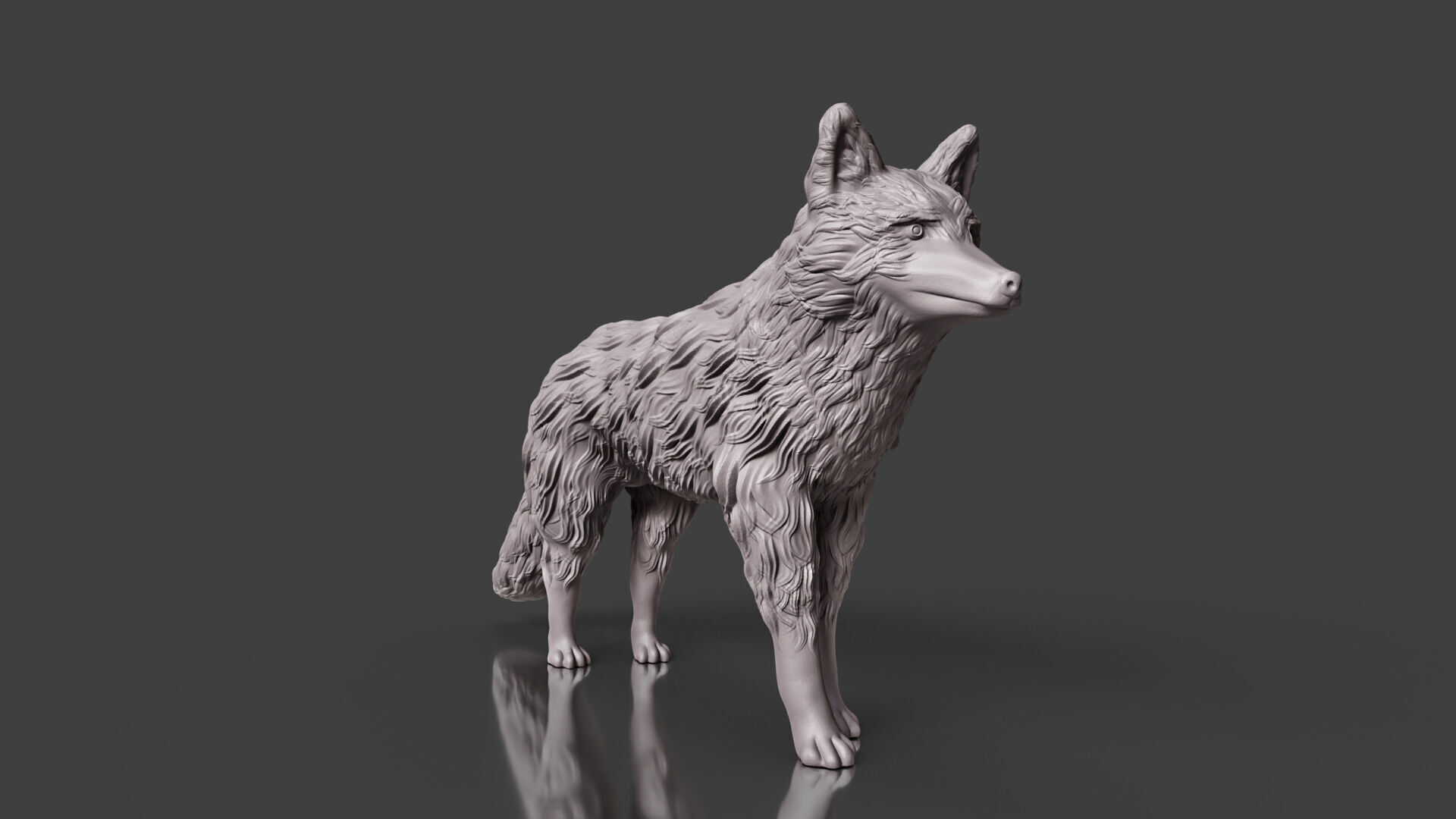 Red Fox Statue Cute Toy 3D print model_5