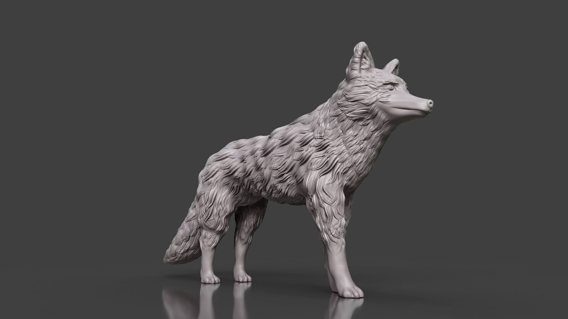 Red Fox Statue Cute Toy 3D print model_4