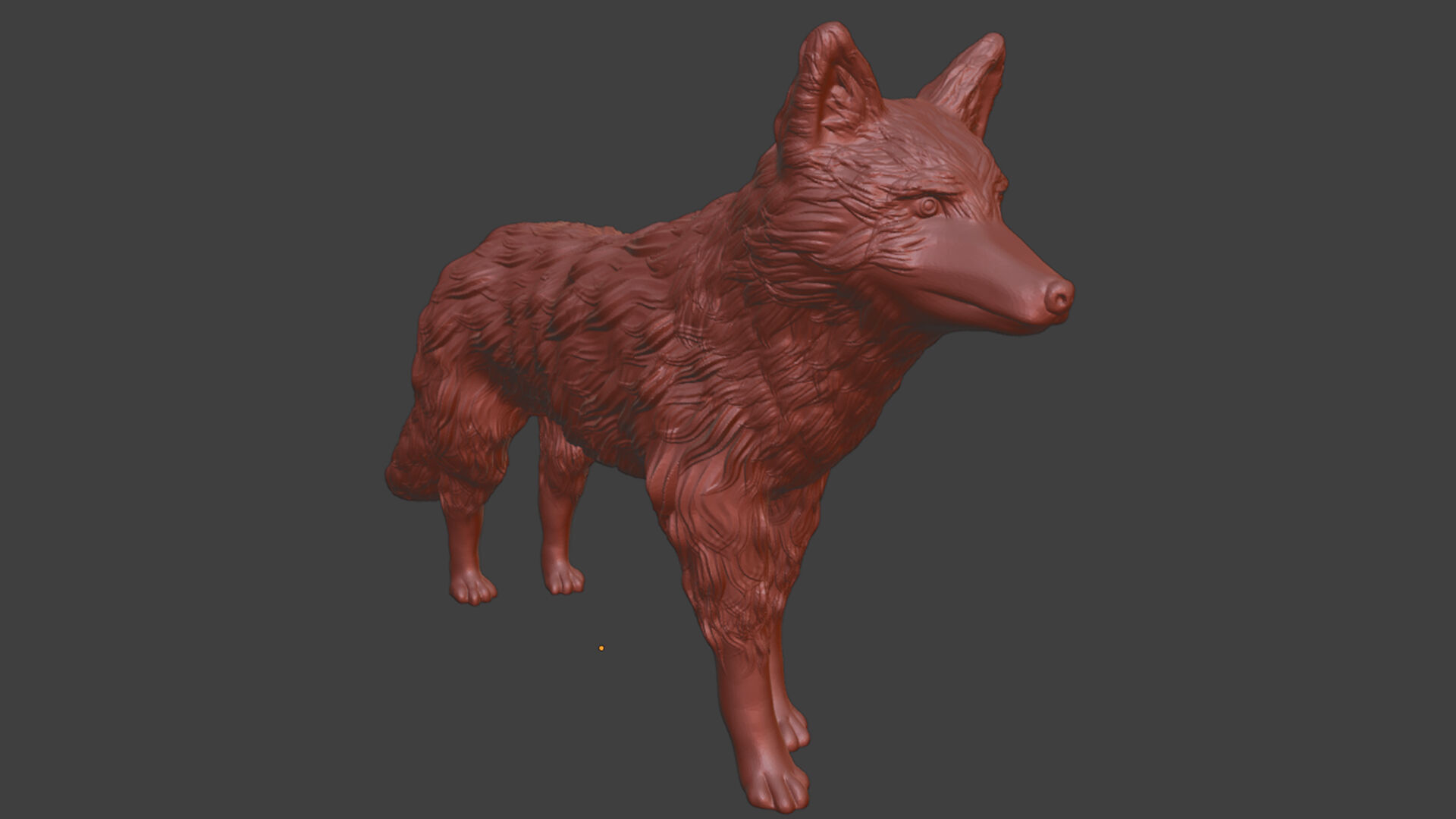 Red Fox Statue Cute Toy 3D print model_8
