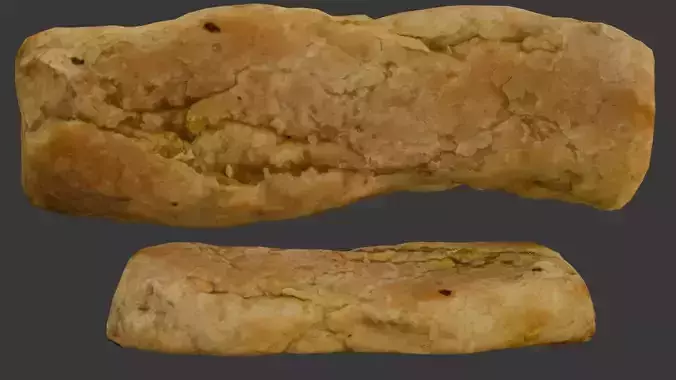 Realistic 3D Scan of a Flaky Pastry Roll