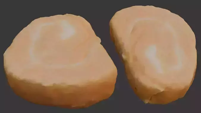 Realistic 3D Scan of a Swirled Pastry Roll