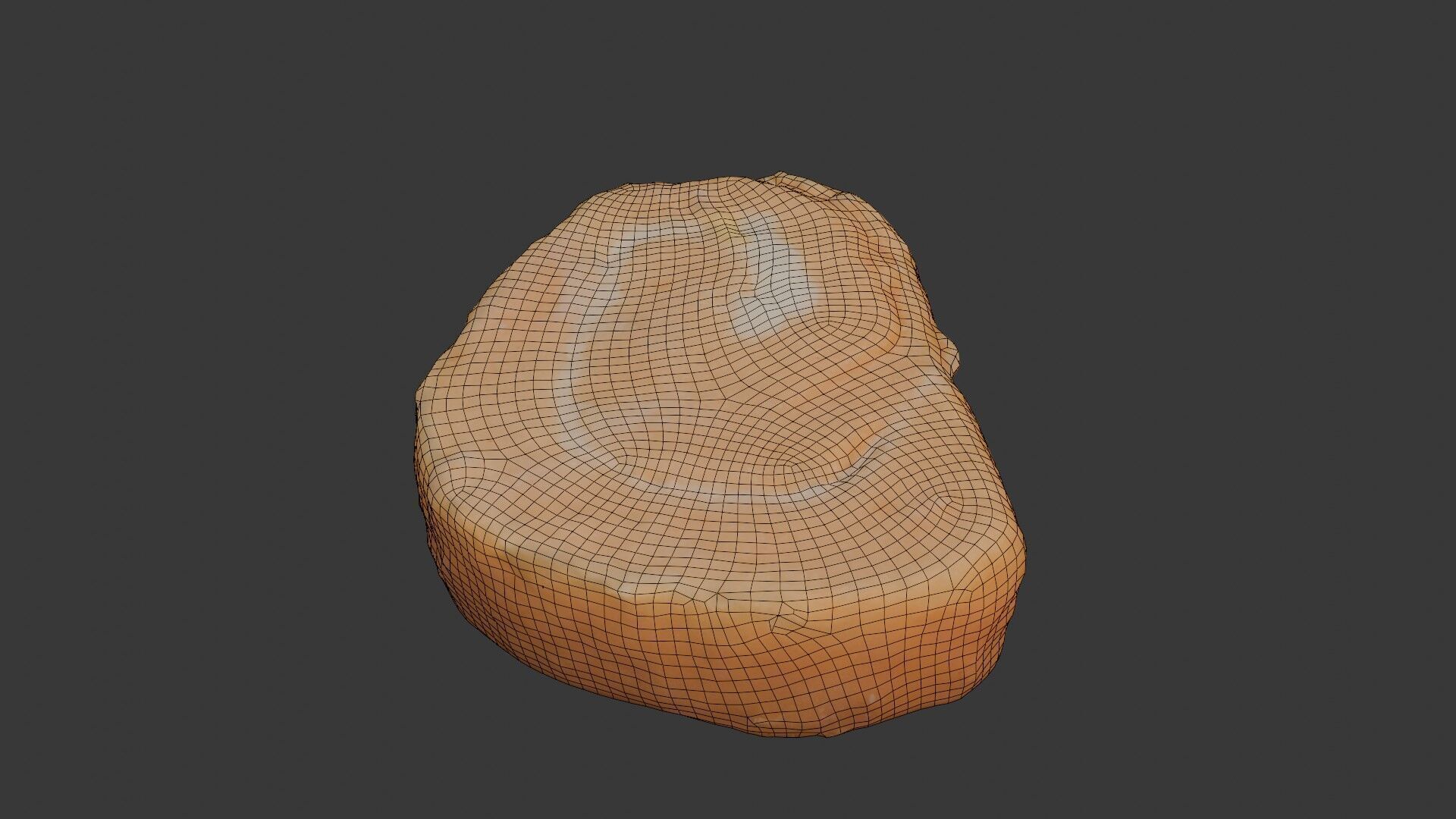 Realistic 3D Scan of a Swirled Pastry Roll Low-poly 3D model_2