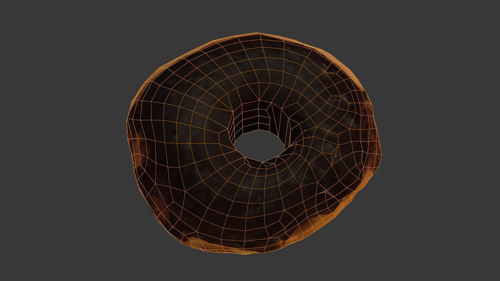 Realistic 3D Chocolate Glazed Donut Low-poly 3D model_2