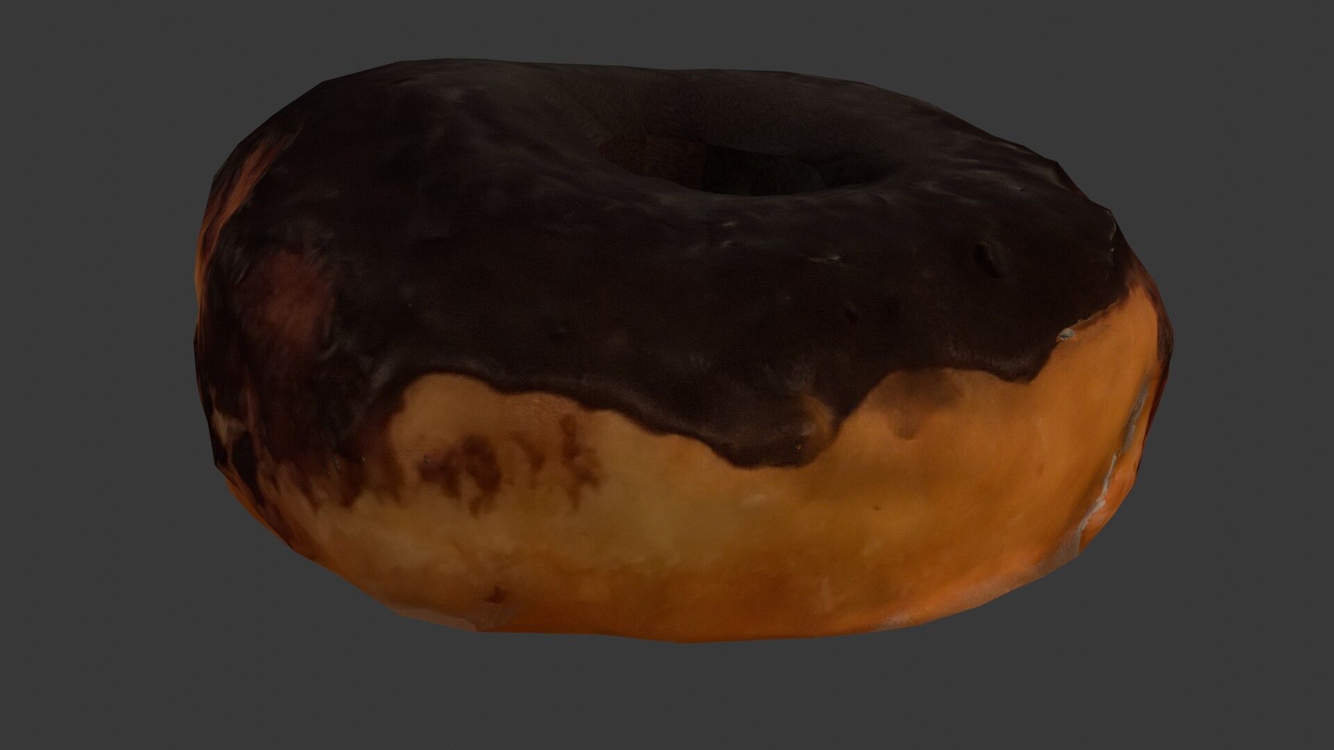 Realistic 3D Chocolate Glazed Donut Low-poly 3D model_7