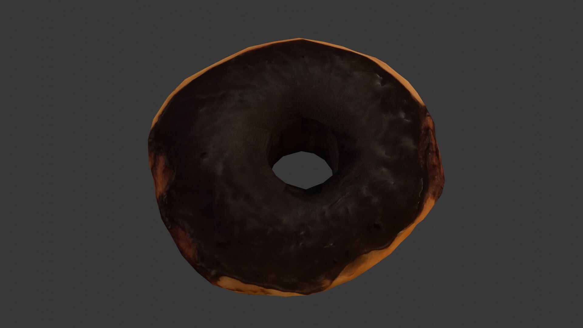 Realistic 3D Chocolate Glazed Donut Low-poly 3D model_1