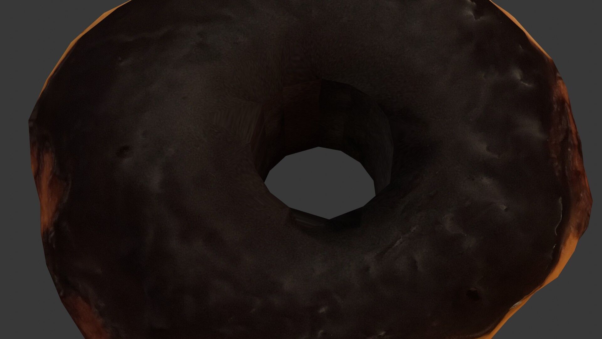 Realistic 3D Chocolate Glazed Donut Low-poly 3D model_3
