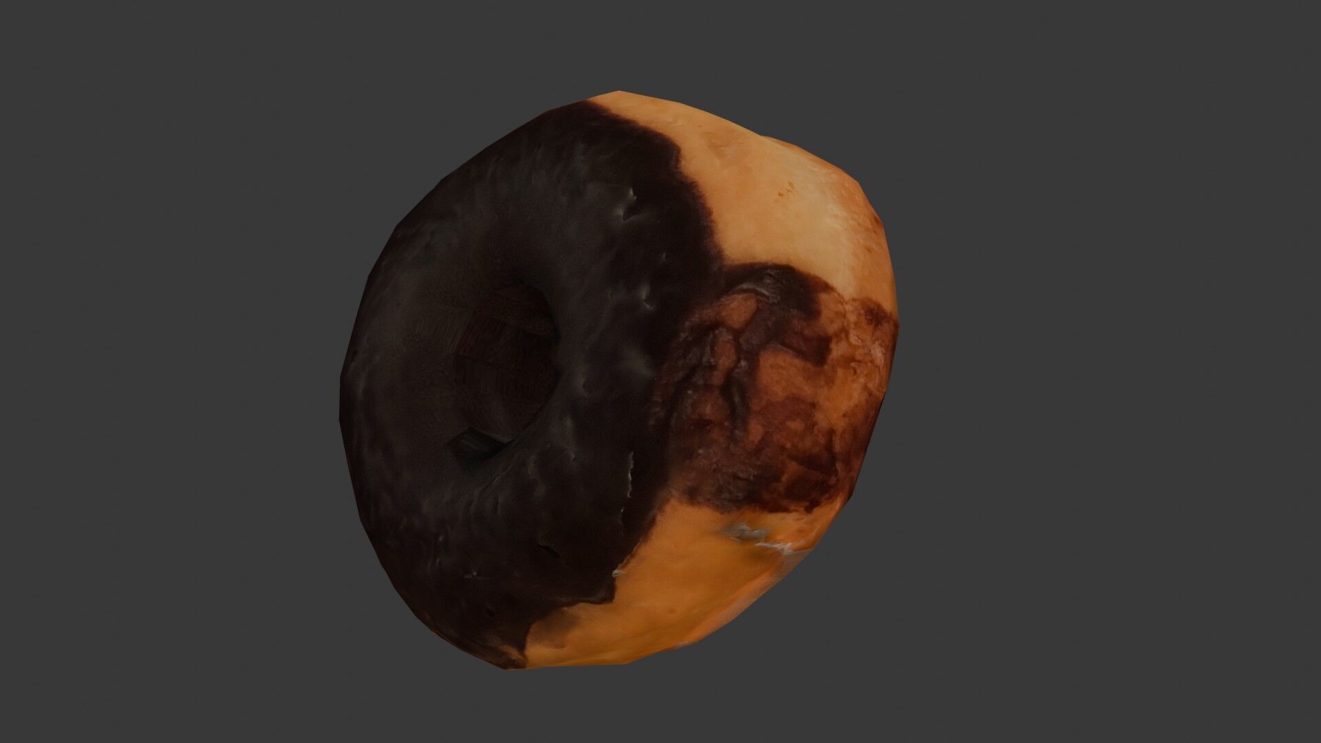 Realistic 3D Chocolate Glazed Donut Low-poly 3D model_6