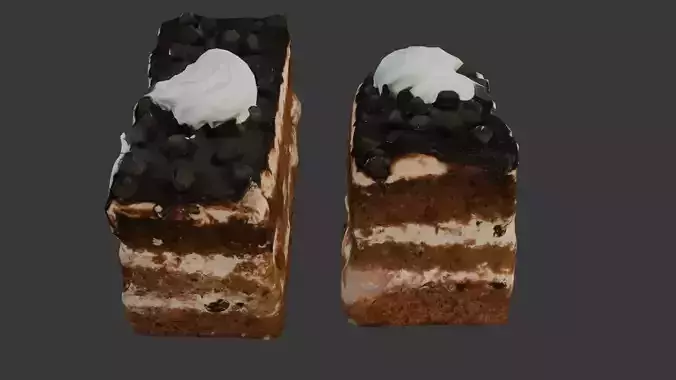 Realistic 3D Chocolate Layer Cake