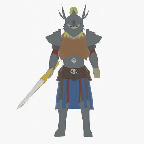 Elven Warrior lowpoly Low-poly 3D model