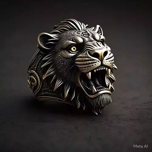 Lion face ring 3D model 