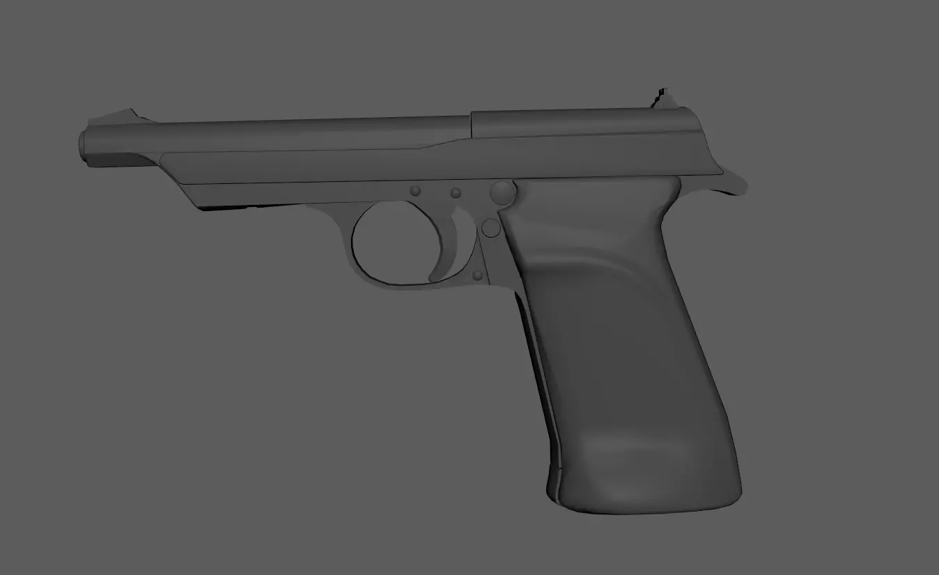 Circa1940 Walther Olympia Hunter 22LR Pistol  Low-poly 3D model_0