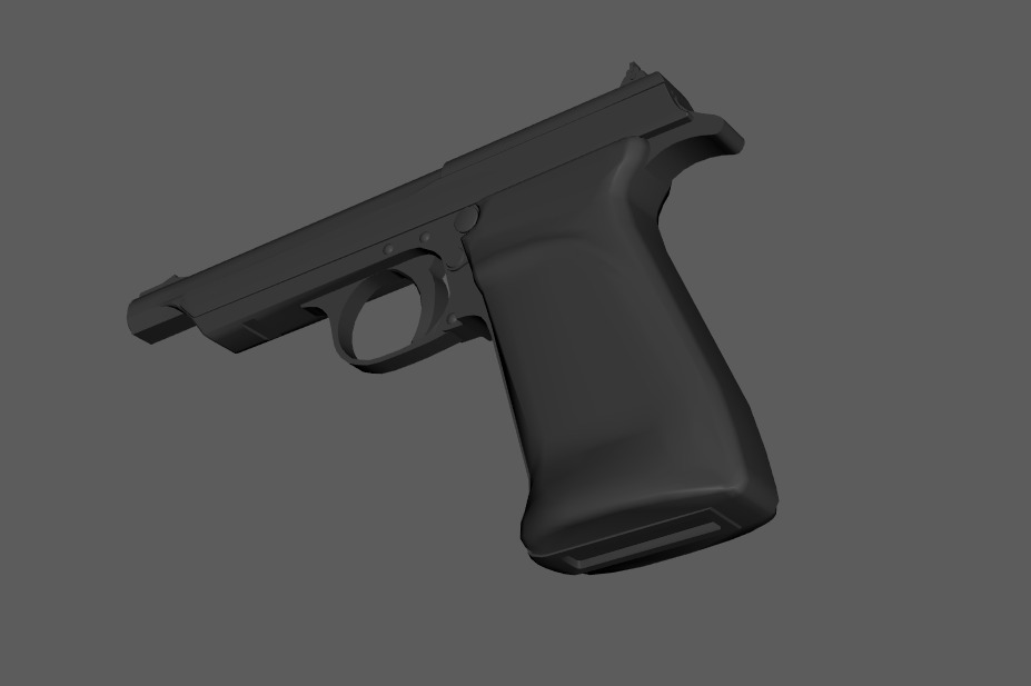 Circa1940 Walther Olympia Hunter 22LR Pistol  Low-poly 3D model_3