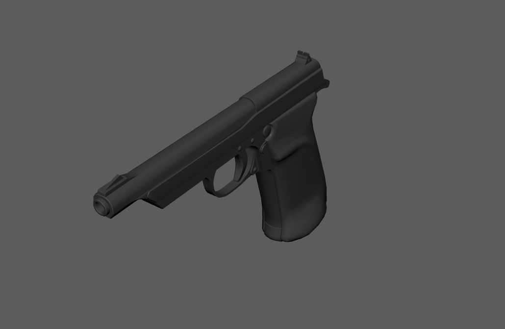 Circa1940 Walther Olympia Hunter 22LR Pistol  Low-poly 3D model_2