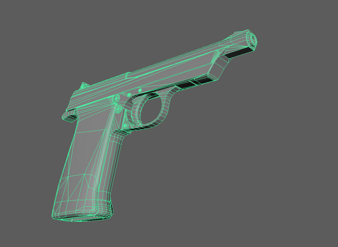Circa1940 Walther Olympia Hunter 22LR Pistol  Low-poly 3D model_5