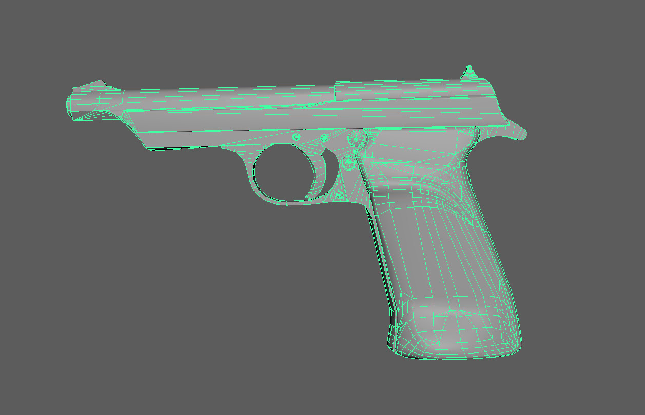 Circa1940 Walther Olympia Hunter 22LR Pistol  Low-poly 3D model_4