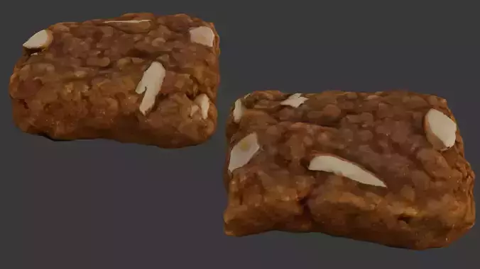 Almond Nut Bar Low-poly 3D model