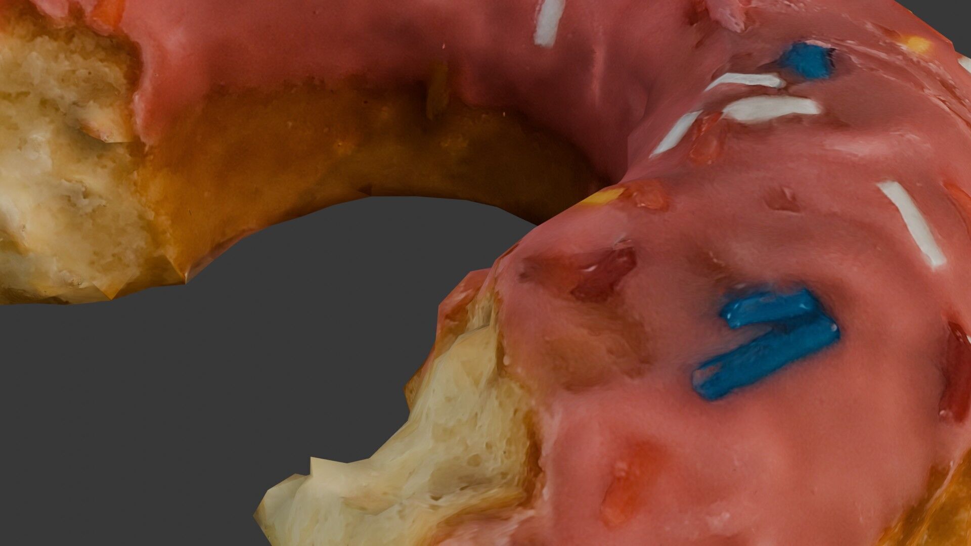 Bitten Donut 3D Scan Low-poly 3D model_3