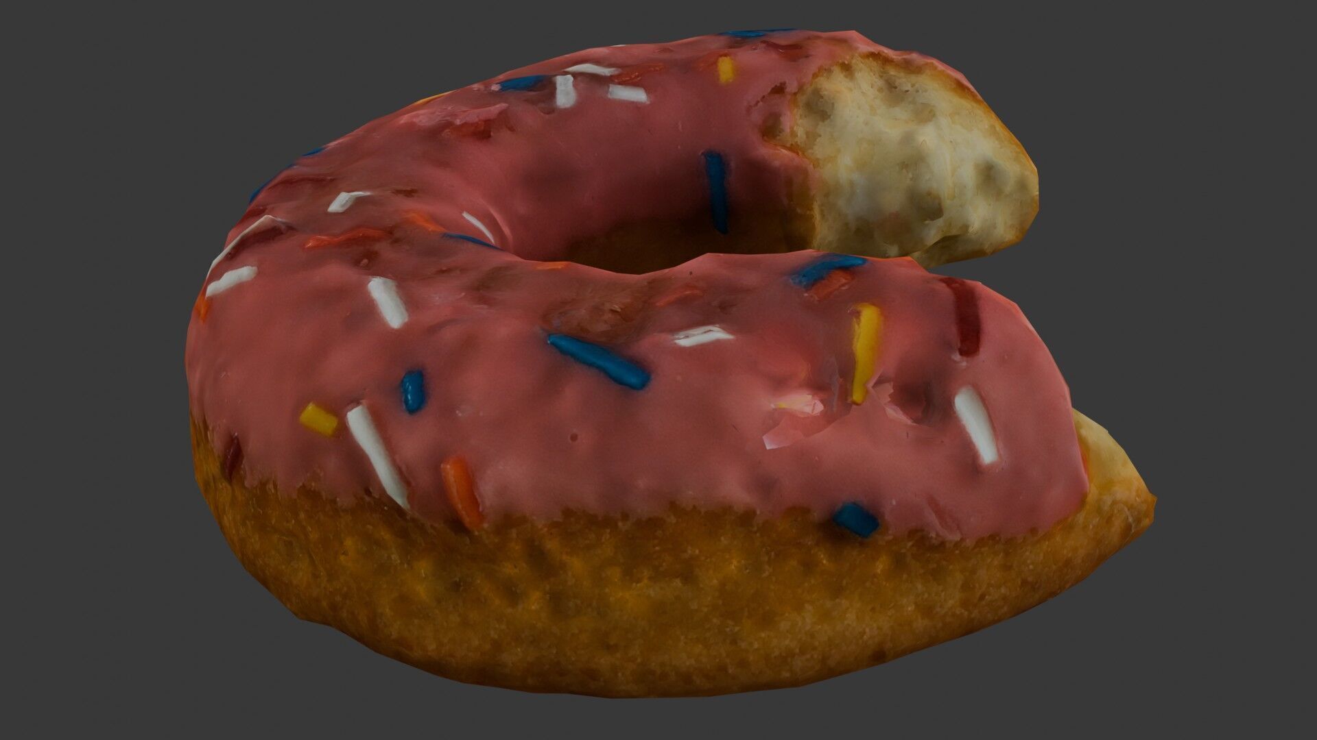 Bitten Donut 3D Scan Low-poly 3D model_5