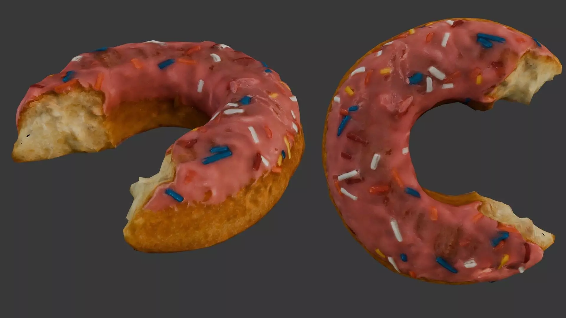 Bitten Donut 3D Scan Low-poly 3D model_0