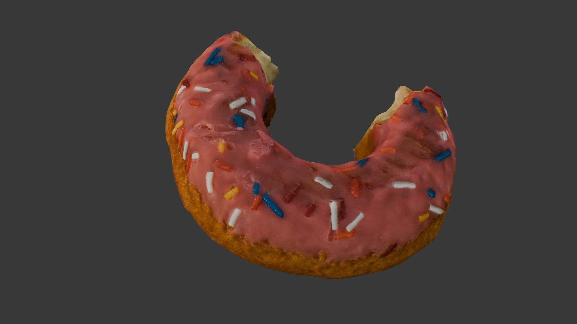 Bitten Donut 3D Scan Low-poly 3D model_6