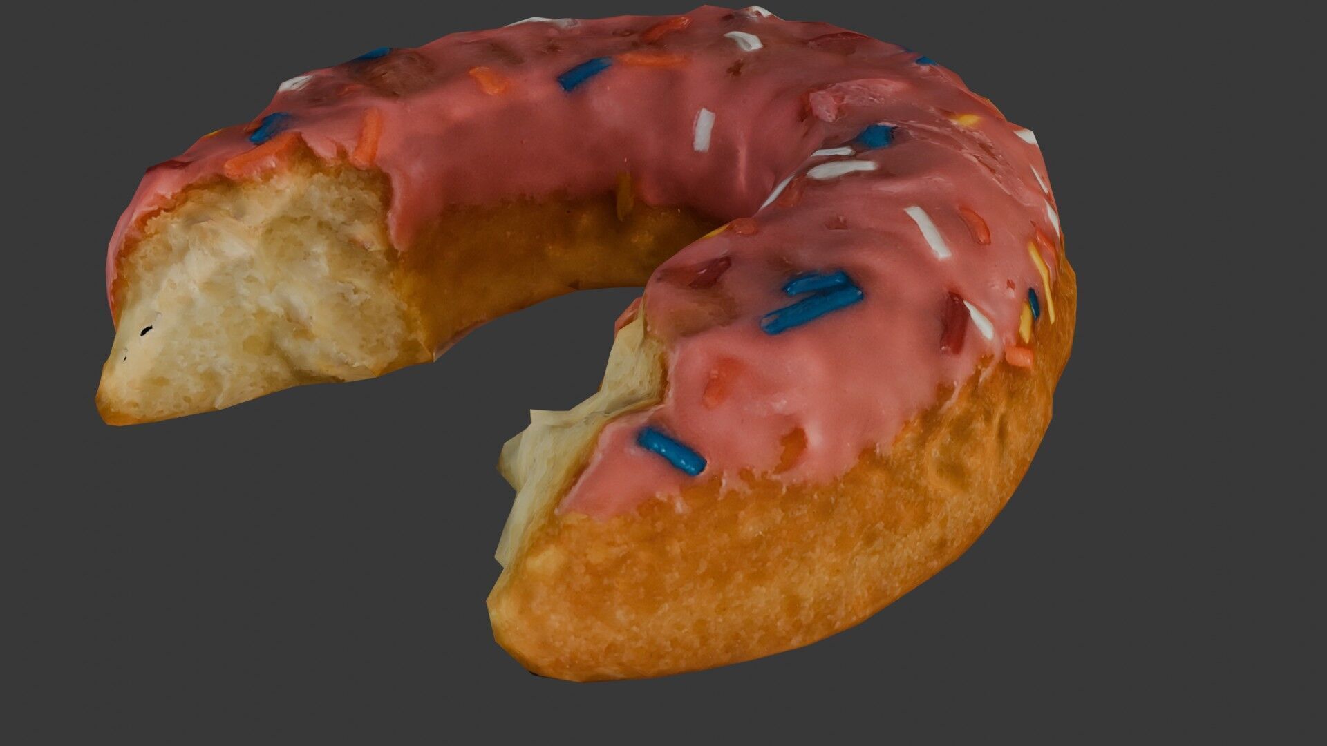 Bitten Donut 3D Scan Low-poly 3D model_7