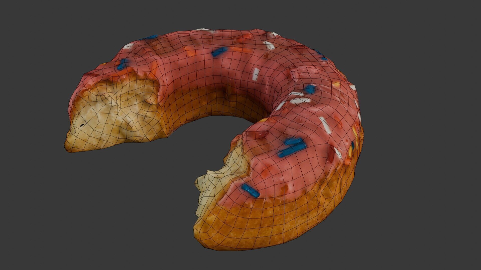 Bitten Donut 3D Scan Low-poly 3D model_2