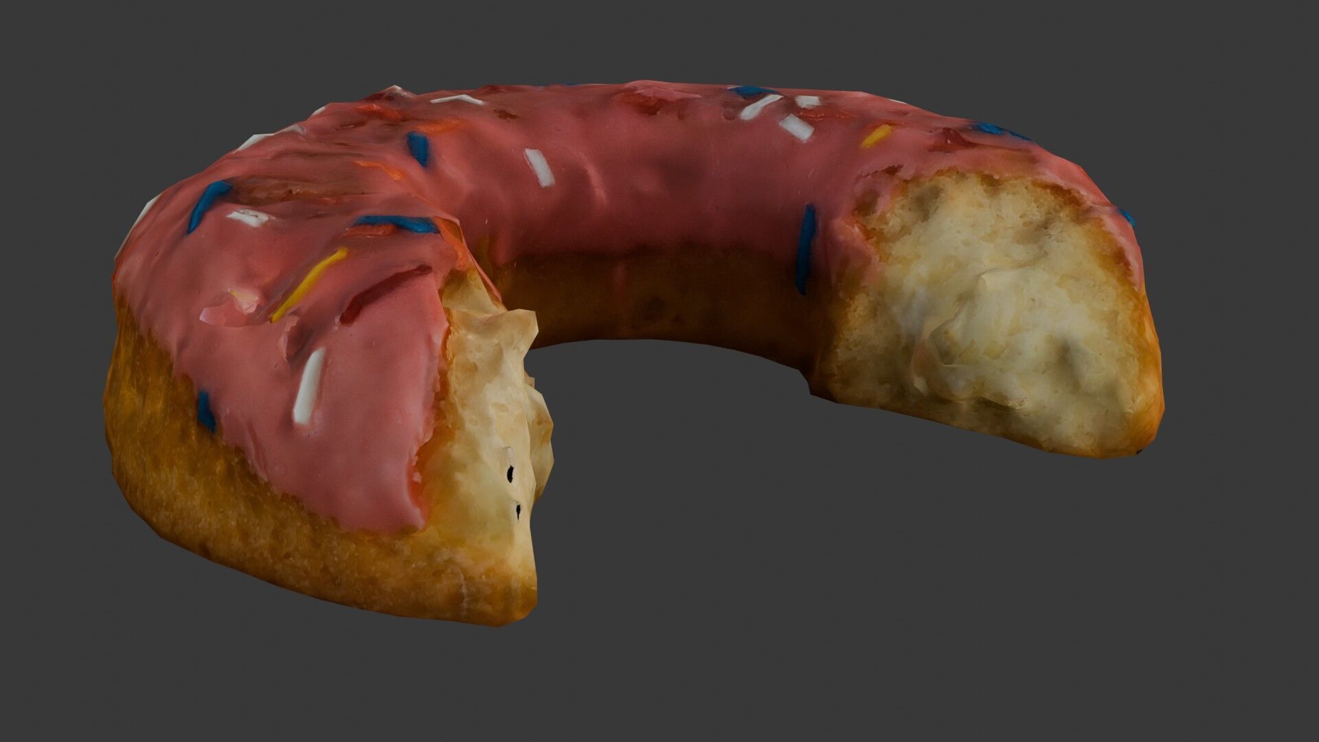 Bitten Donut 3D Scan Low-poly 3D model_4