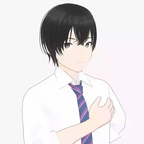 Japanese Anime High School Boy NPC Hayato - Unity UE GameReady