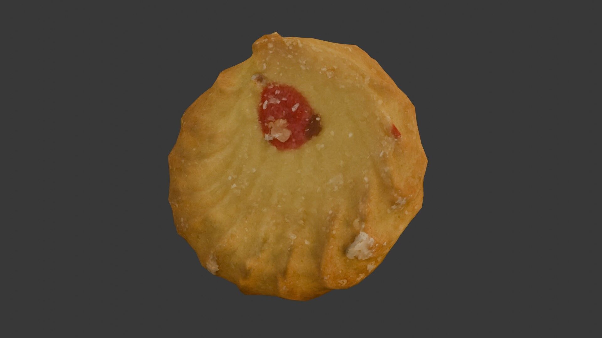 3D Scan of a Butter Cookie with Jam Center Low-poly 3D model_1